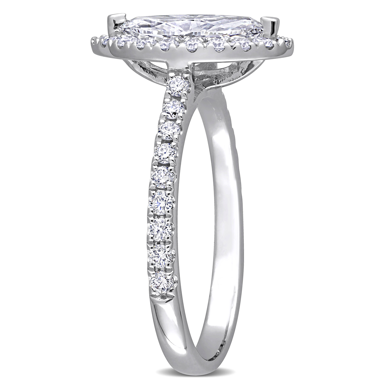 Marquise Cut Lab Grown Diamond Engagement Ring 14K White Gold (0.98ct)