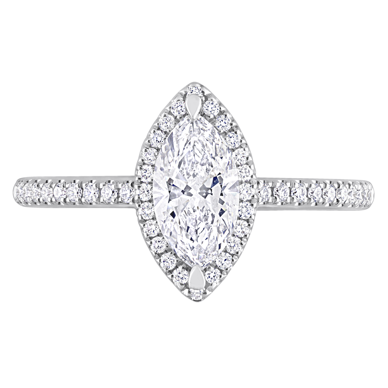 Marquise Cut Lab Grown Diamond Engagement Ring 14K White Gold (1.54ct)