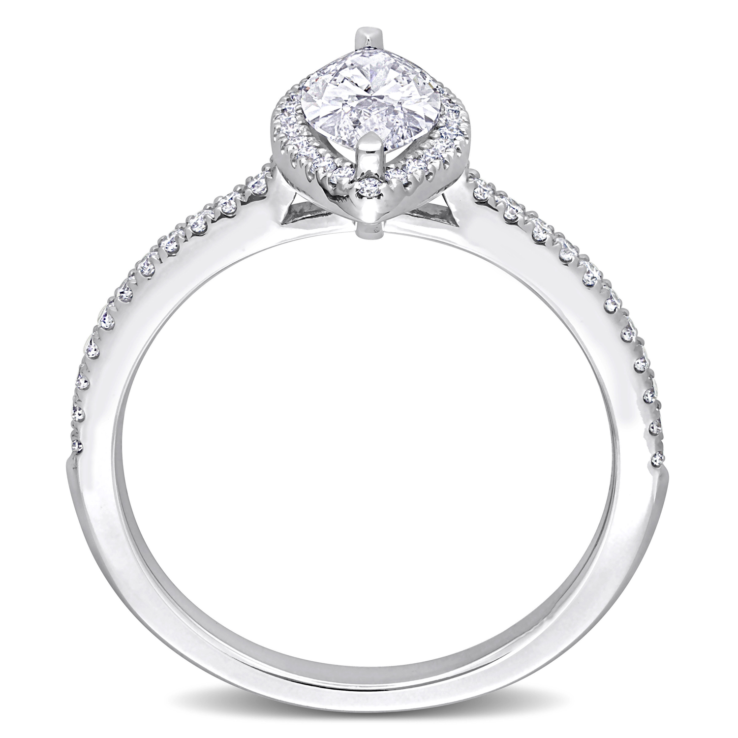 Marquise Cut Lab Grown Diamond Engagement Ring 14K White Gold (1.54ct)