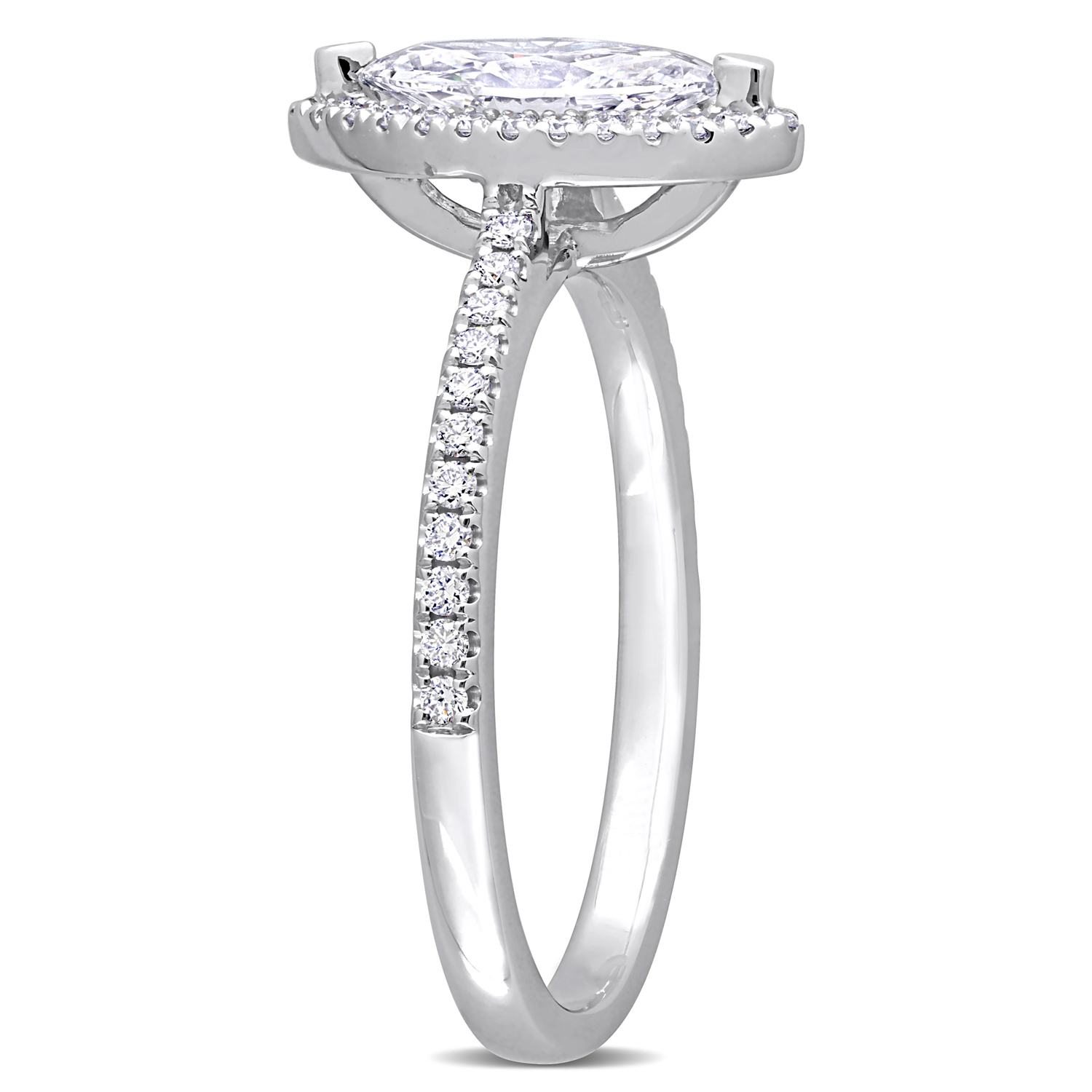 Marquise Cut Lab Grown Diamond Engagement Ring 14K White Gold (1.54ct)