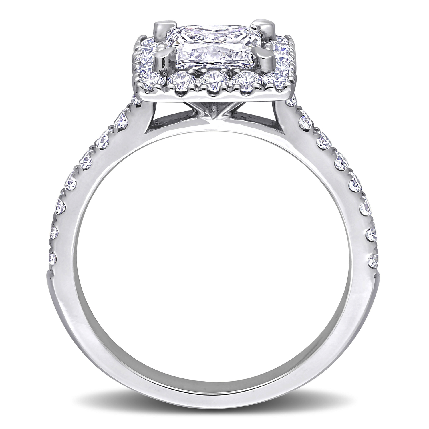 Princess Cut Lab Grown Diamond Engagement Ring 14K White Gold (2.00ct)