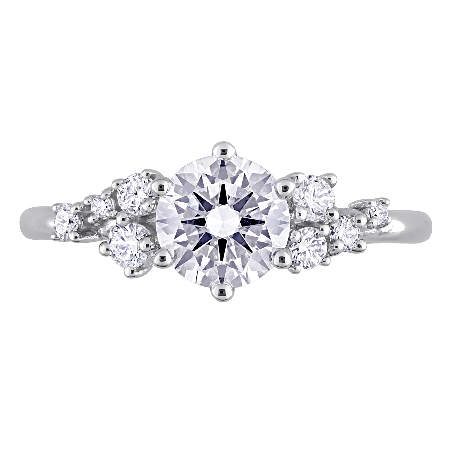 Round Cut Lab Grown Diamond Engagement Ring 14K White Gold (1.25ct)