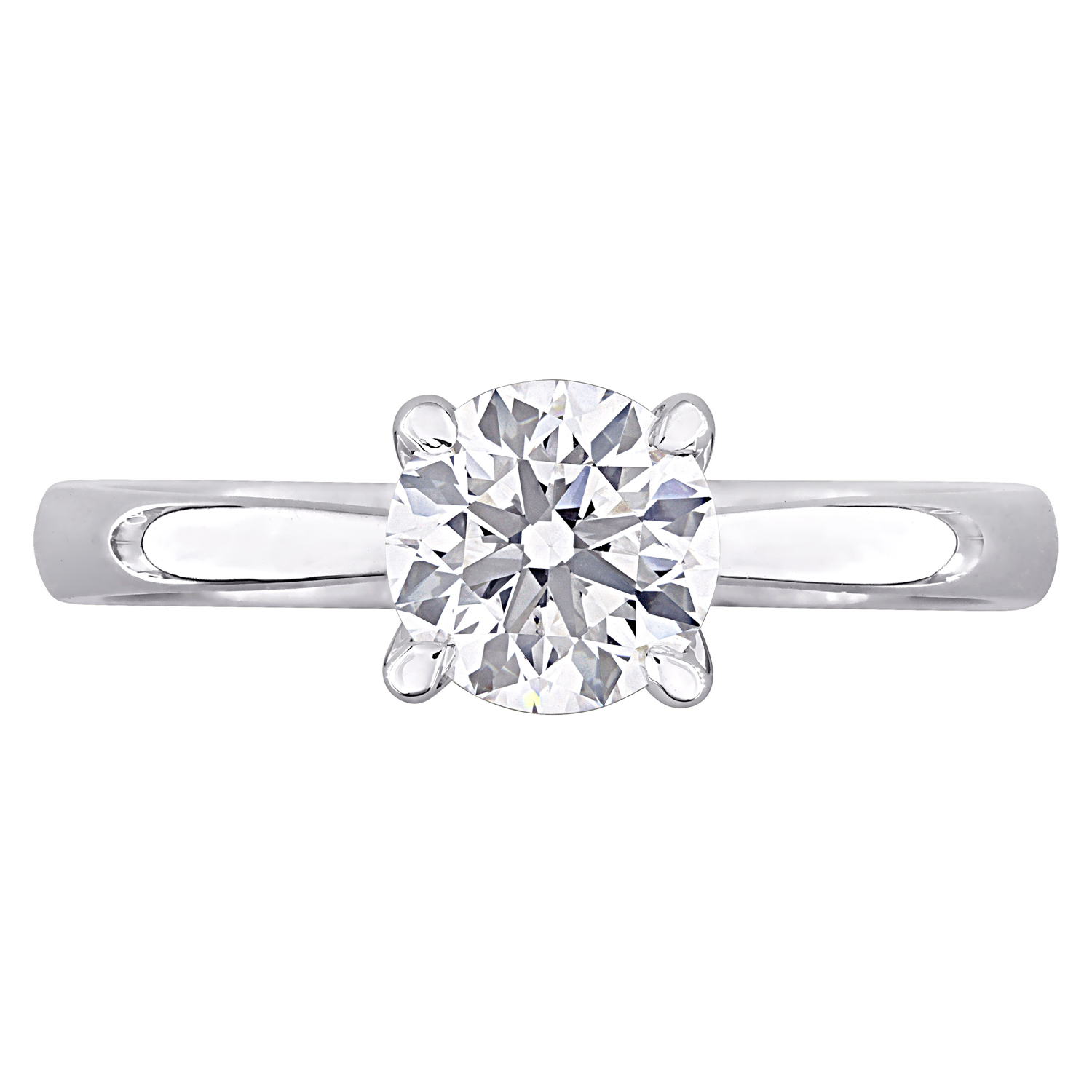 Round Cut Lab Grown Diamond Solitaire Ring 14K White Gold (1.07ct)