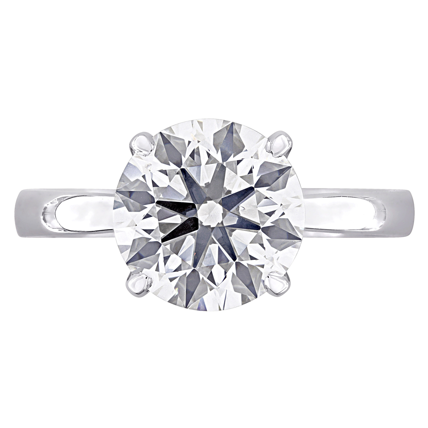 Round Cut Lab Grown Diamond Solitaire Ring 14K White Gold (2.09ct)
