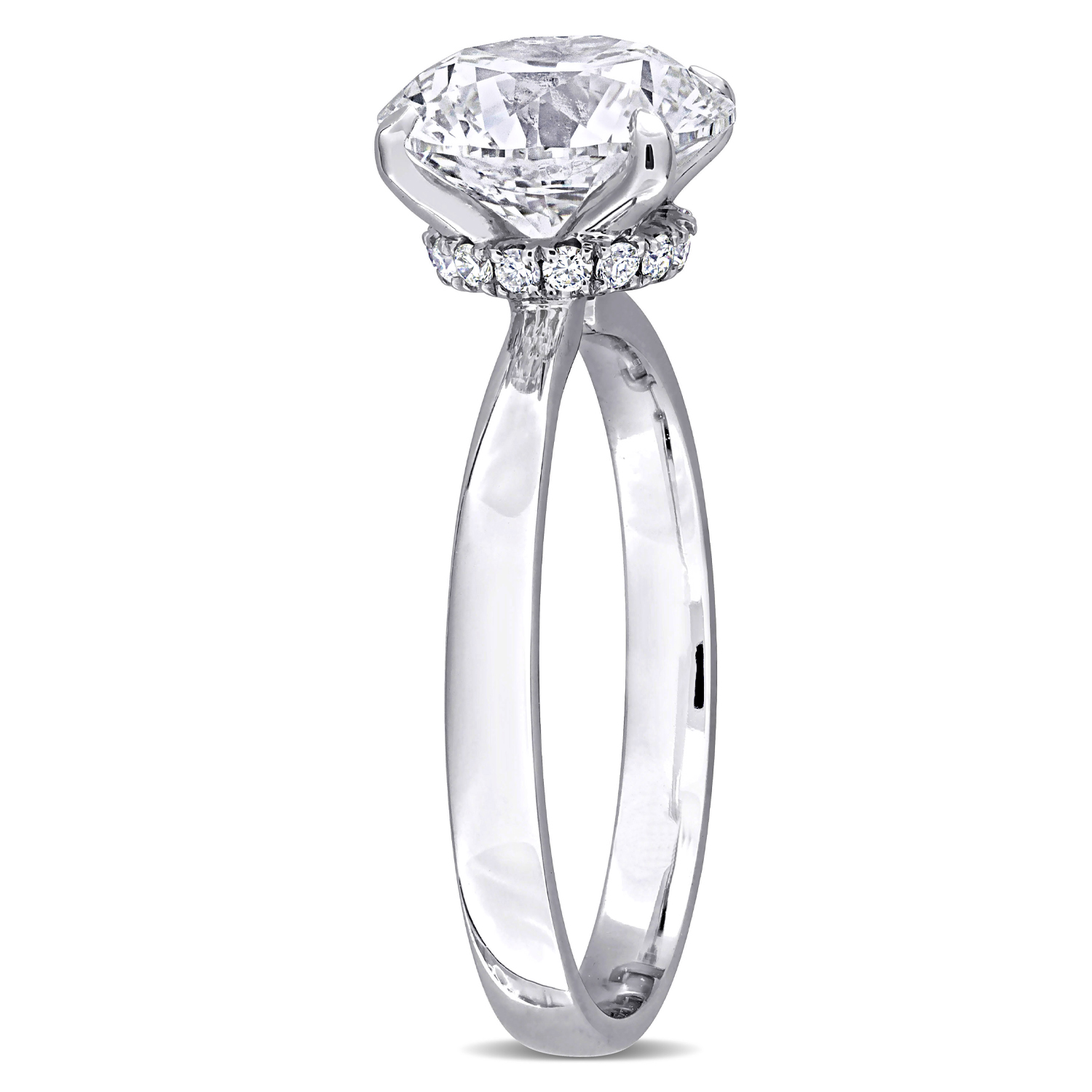 Round Cut Lab Grown Diamond Solitaire Ring 14K White Gold (2.09ct)
