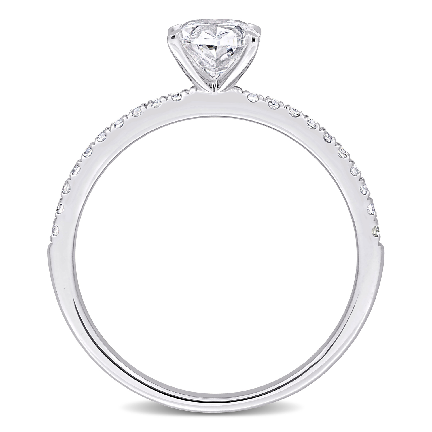 Oval Cut Lab Grown Diamond Engagement Ring 14K White Gold (1.16ct)