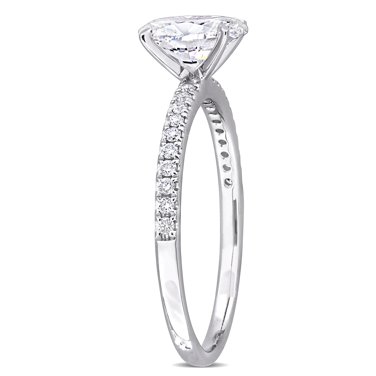 Oval Cut Lab Grown Diamond Engagement Ring 14K White Gold (1.16ct)