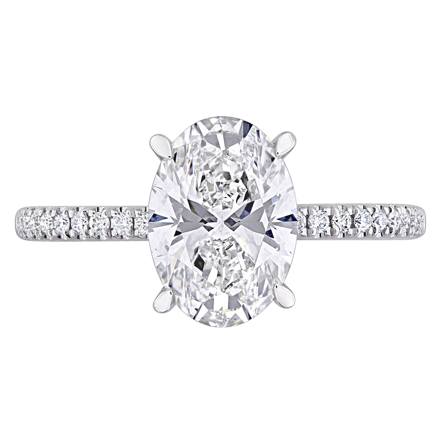 Oval Cut Lab Grown Diamond Engagement Ring 14K White Gold (2.16ct)
