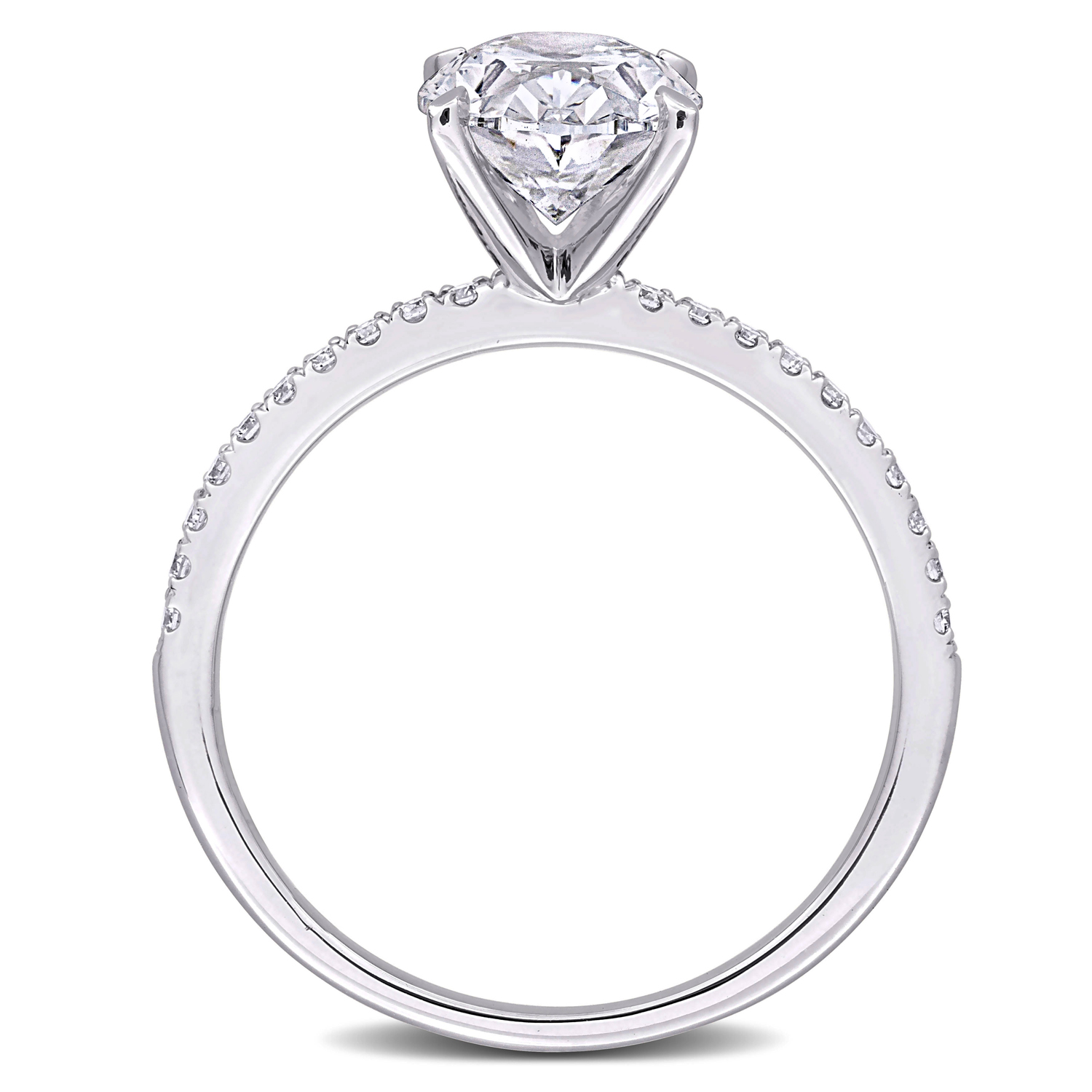 Oval Cut Lab Grown Diamond Engagement Ring 14K White Gold (2.16ct)
