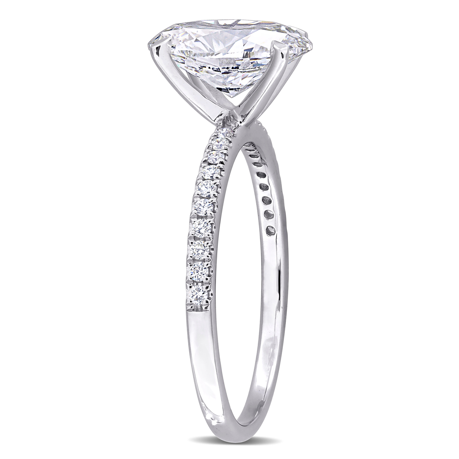 Oval Cut Lab Grown Diamond Engagement Ring 14K White Gold (2.16ct)