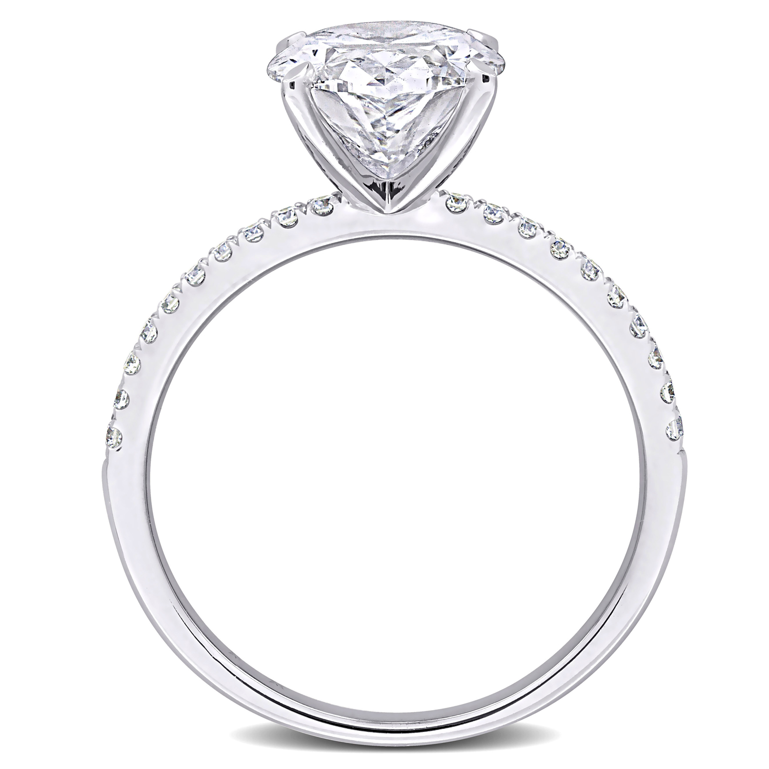 Oval Cut Lab Grown Diamond Engagement Ring 14K White Gold (3.16ct)