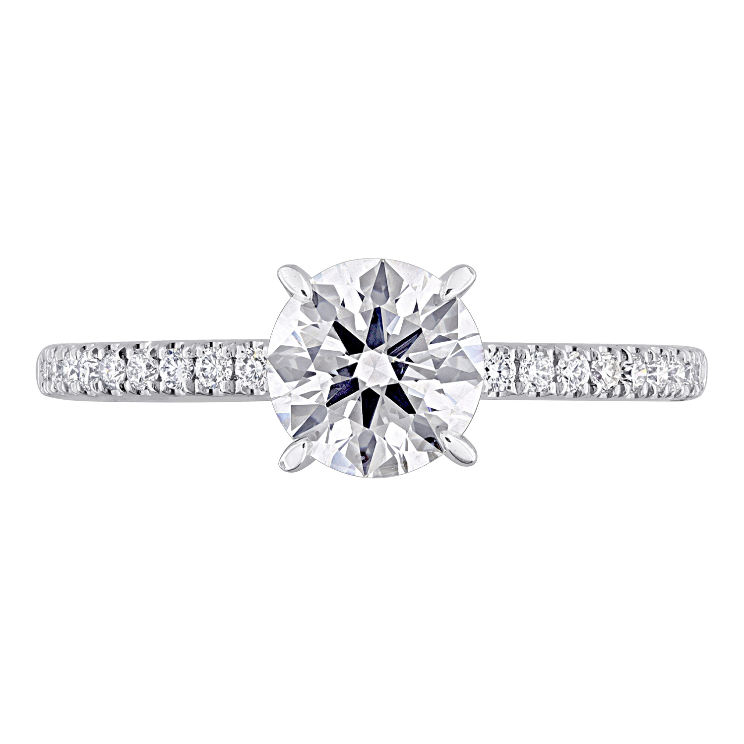 Round Cut Lab Grown Diamond Engagement Ring 14K White Gold (1.16ct)
