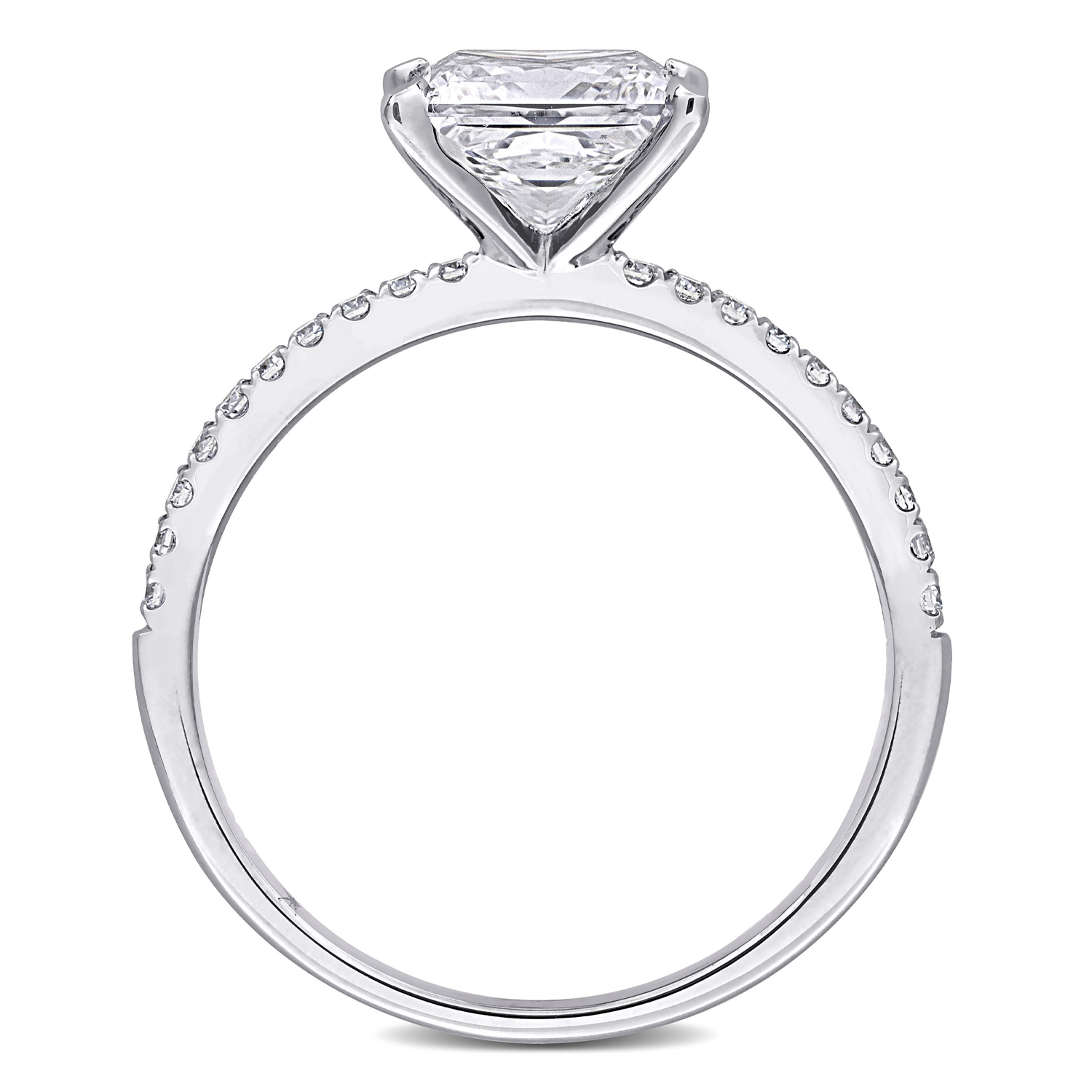 Princess Cut Lab Grown Diamond Engagement Ring 14K White Gold (2.16ct)