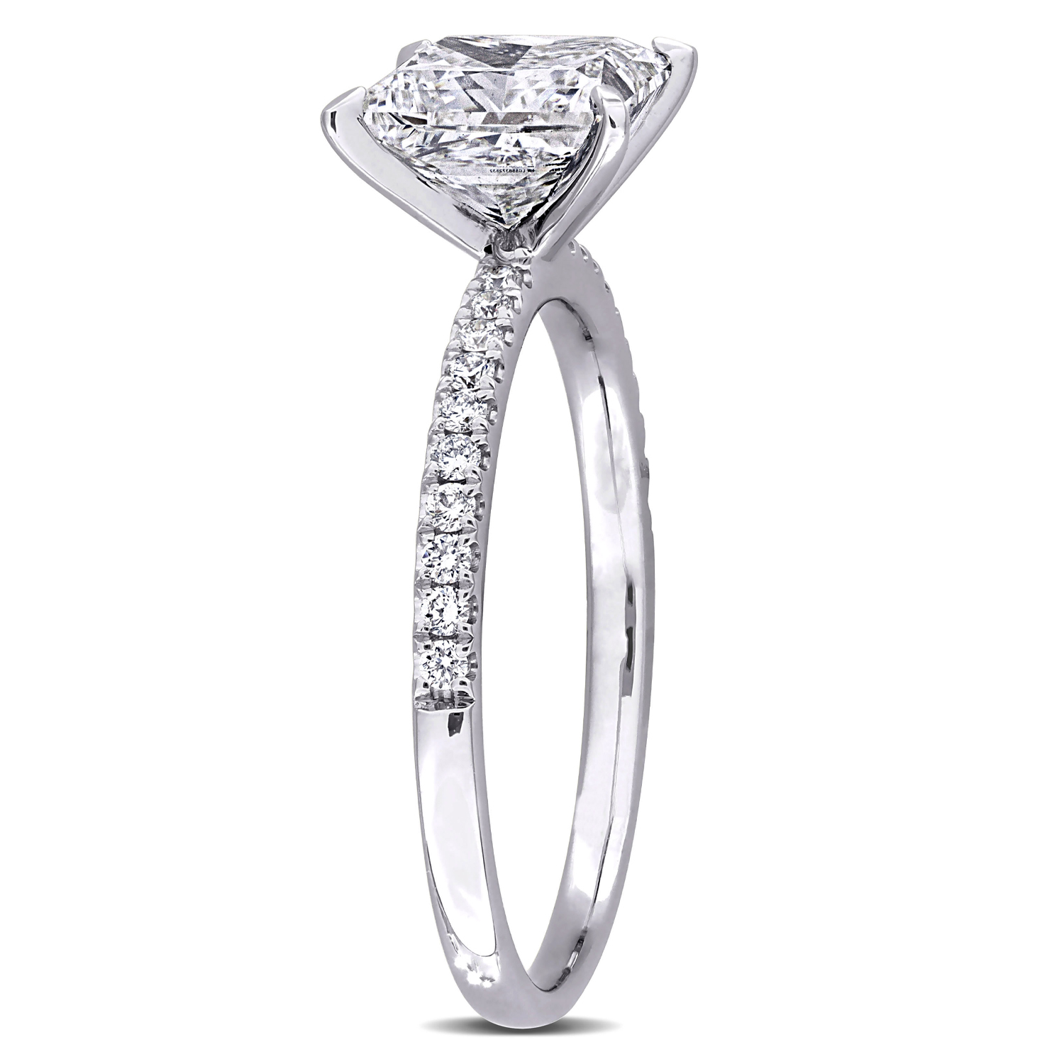 Princess Cut Lab Grown Diamond Engagement Ring 14K White Gold (2.16ct)