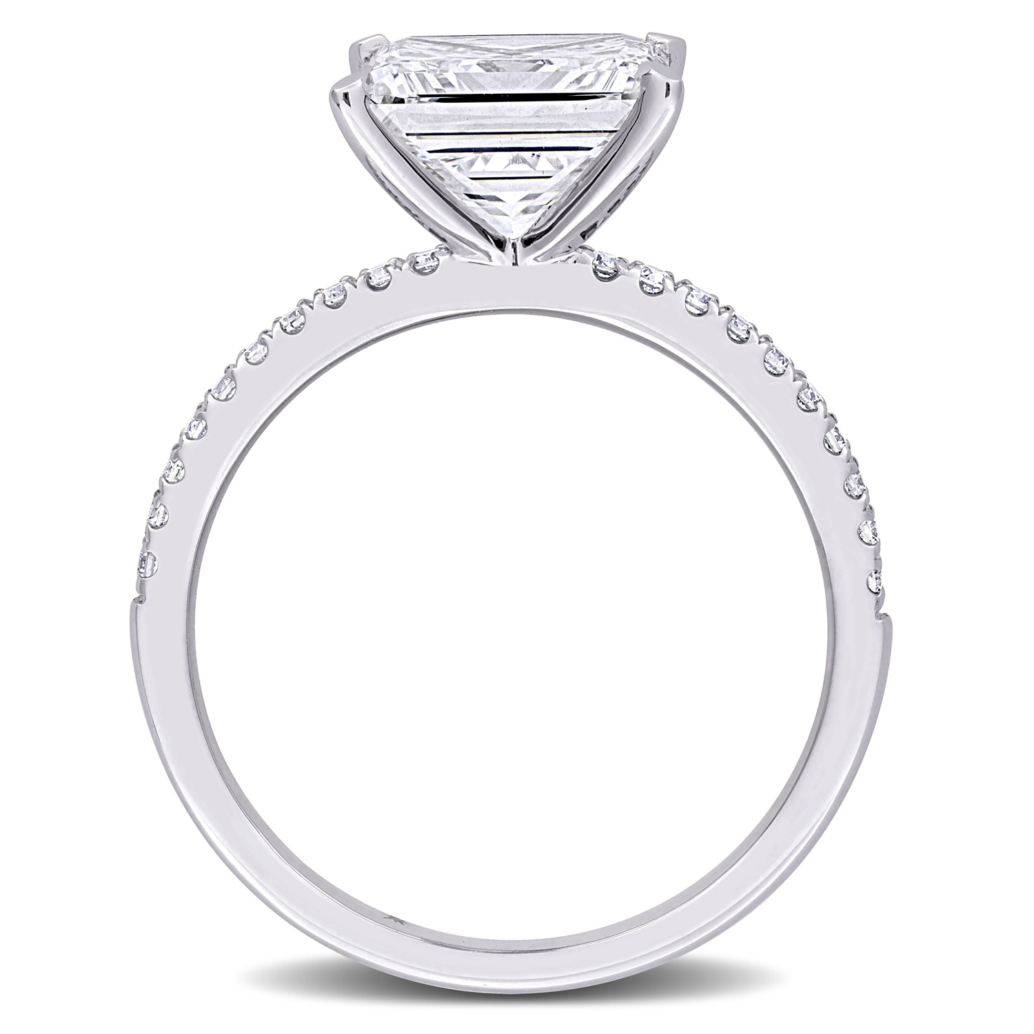 Princess Cut Lab Grown Diamond Engagement Ring 14K White Gold (3.16ct)