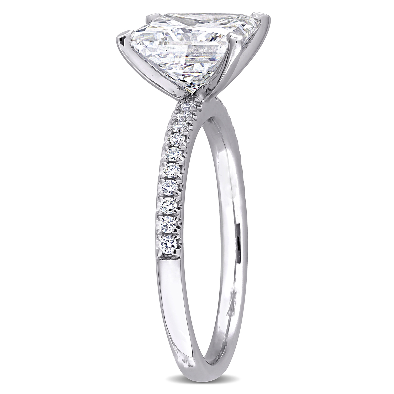 Princess Cut Lab Grown Diamond Engagement Ring 14K White Gold (3.16ct)