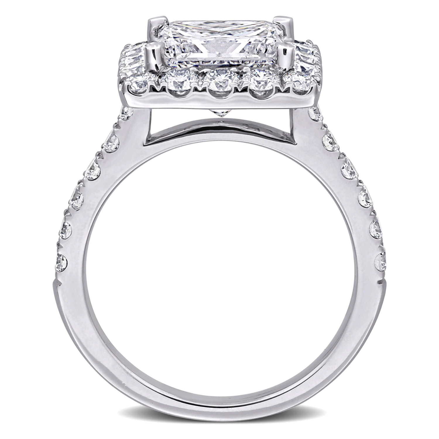 Princess Cut Lab Grown Diamond Engagement Ring 14K White Gold (4.30ct)