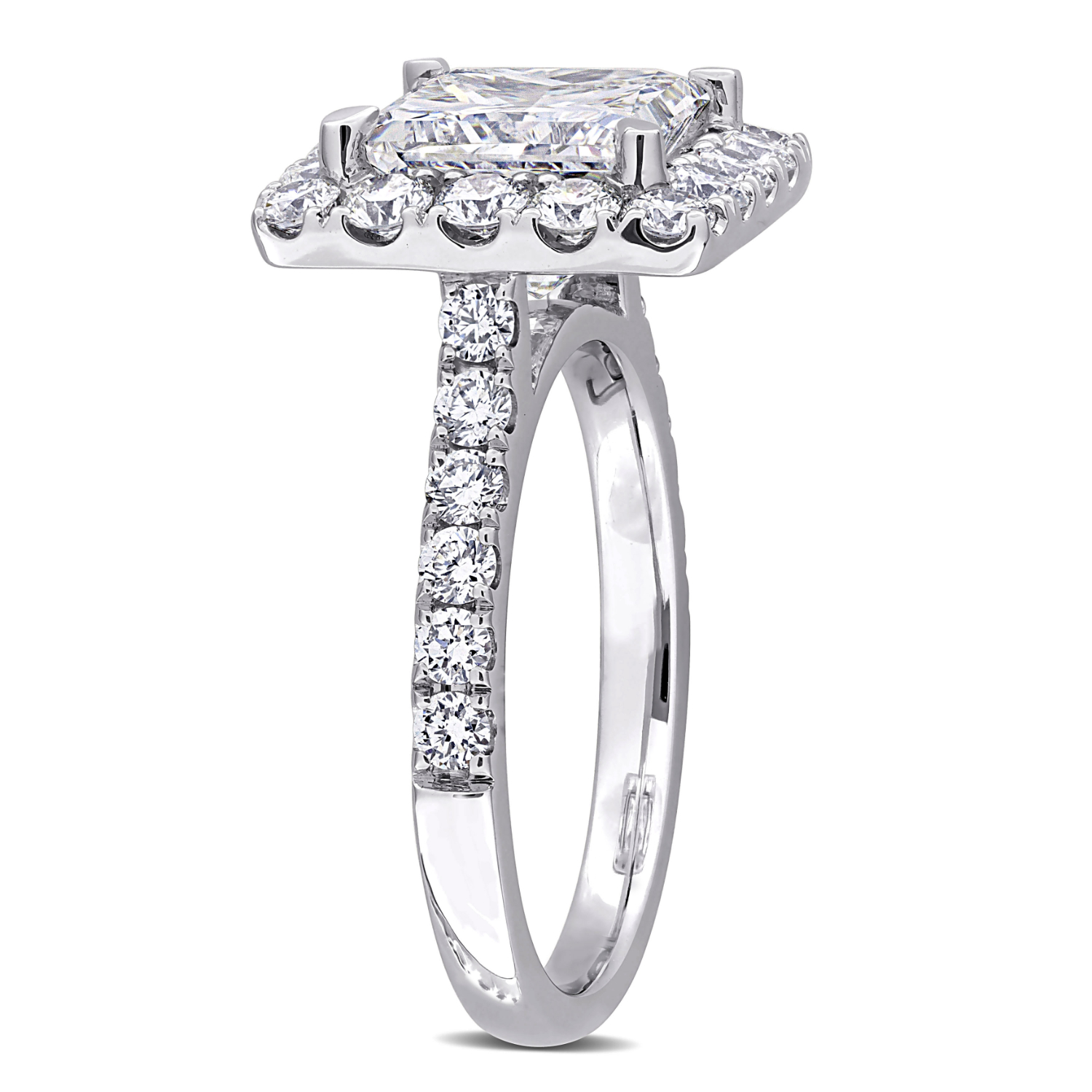 Princess Cut Lab Grown Diamond Engagement Ring 14K White Gold (4.30ct)
