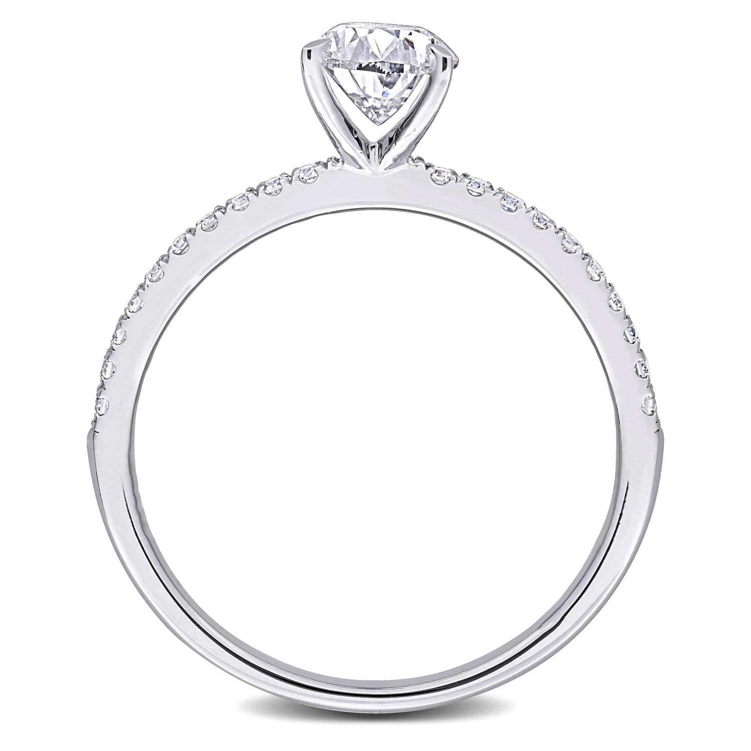 Pear Cut Lab Grown Diamond Engagement Ring 14K White Gold (1.16ct)