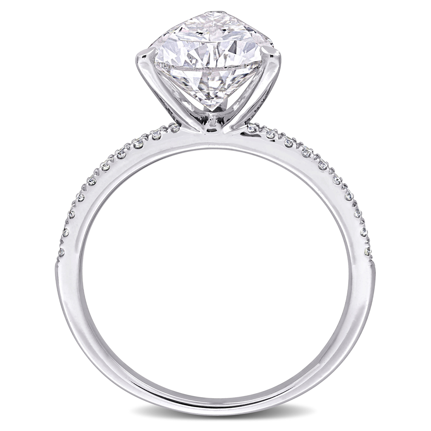 Pear Cut Lab Grown Diamond Engagement Ring 14K White Gold (3.16ct)