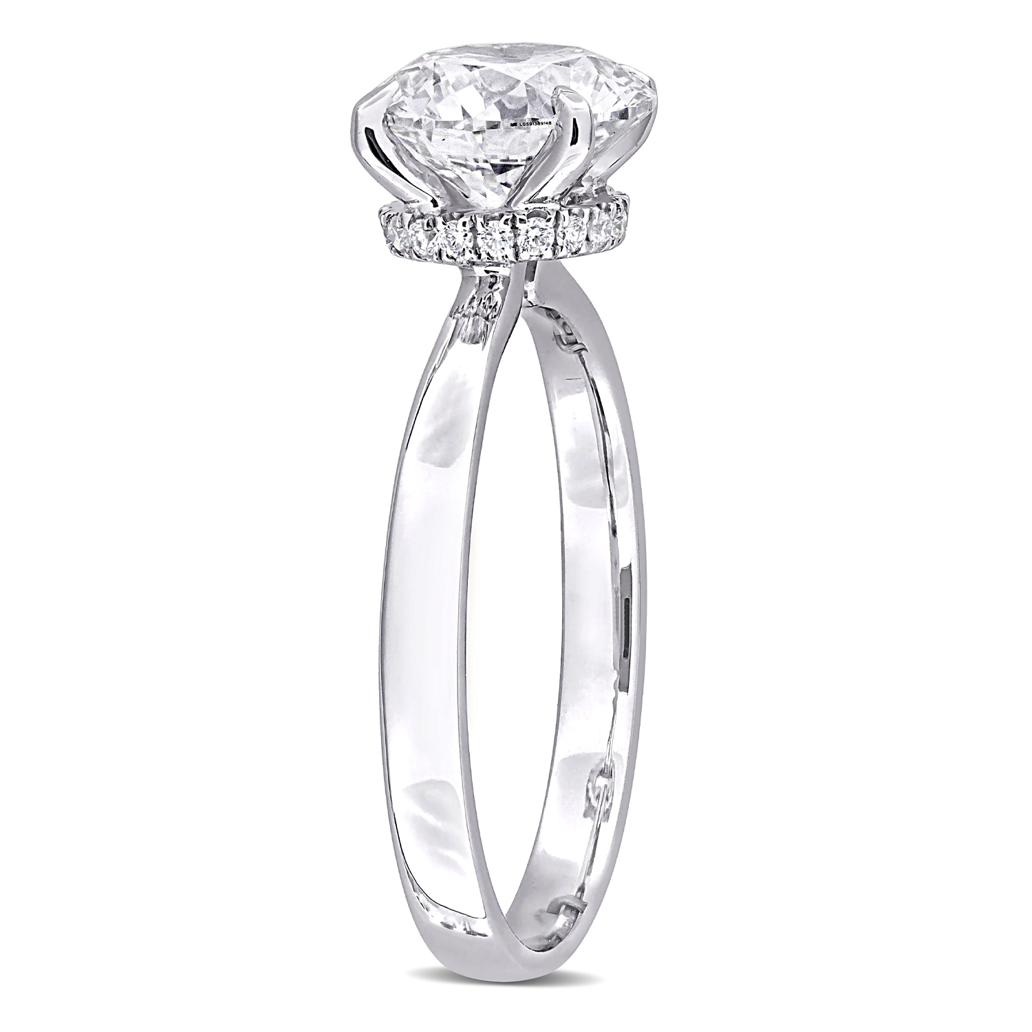 Round Cut Lab Grown Diamond Solitaire Ring 14K White Gold (3.12ct)