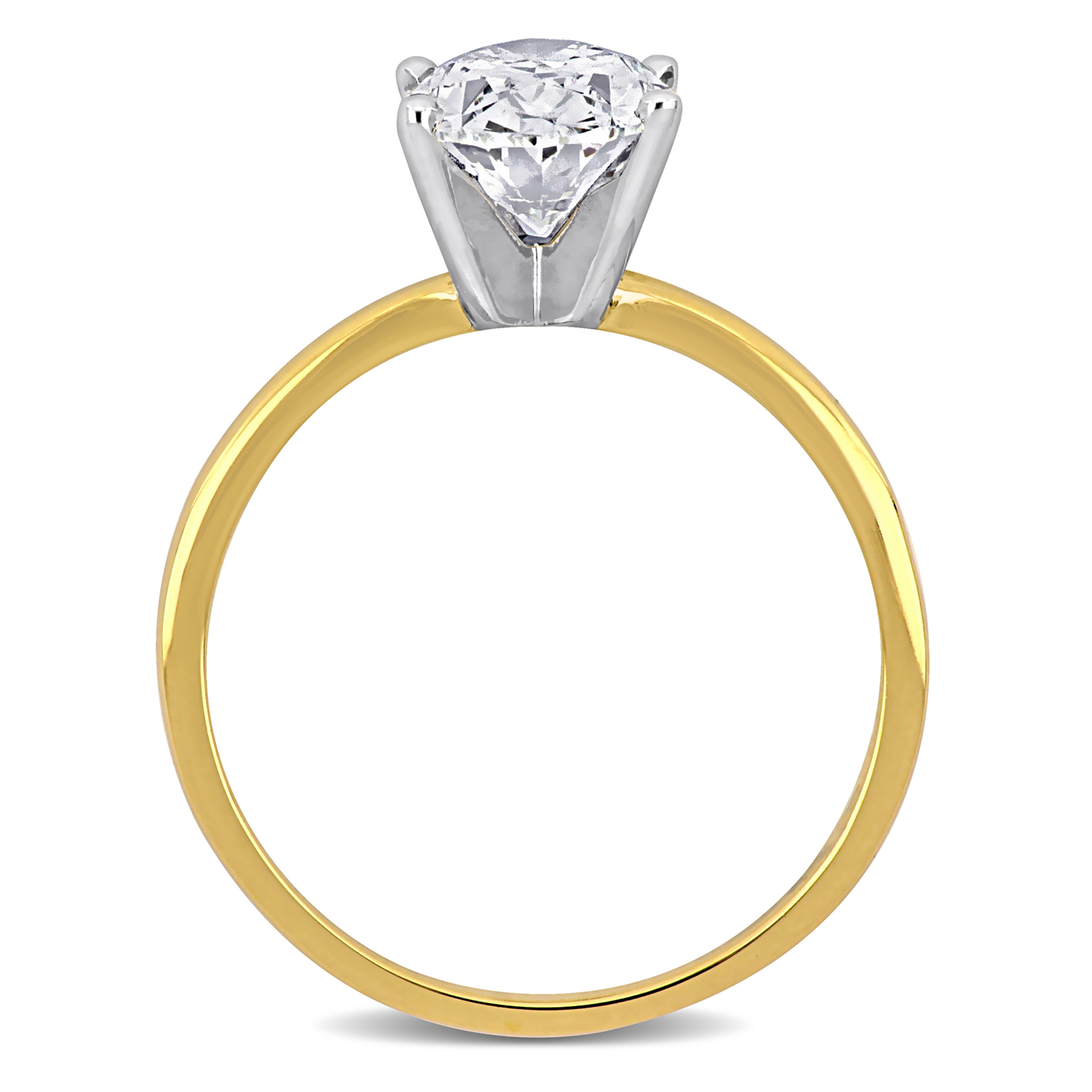 Oval Cut Lab Grown Diamond Solitaire Ring 14K Yellow Gold (2.00ct)