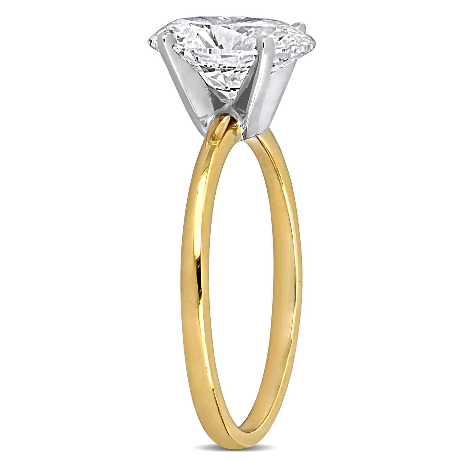 Oval Cut Lab Grown Diamond Solitaire Ring 14K Yellow Gold (2.00ct)