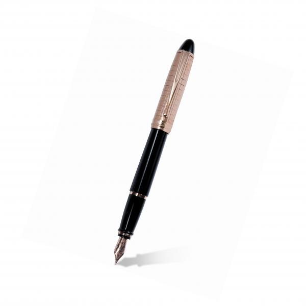 Aurora Ipsilon 14k Rose Gold Plated Black Fountain Pen