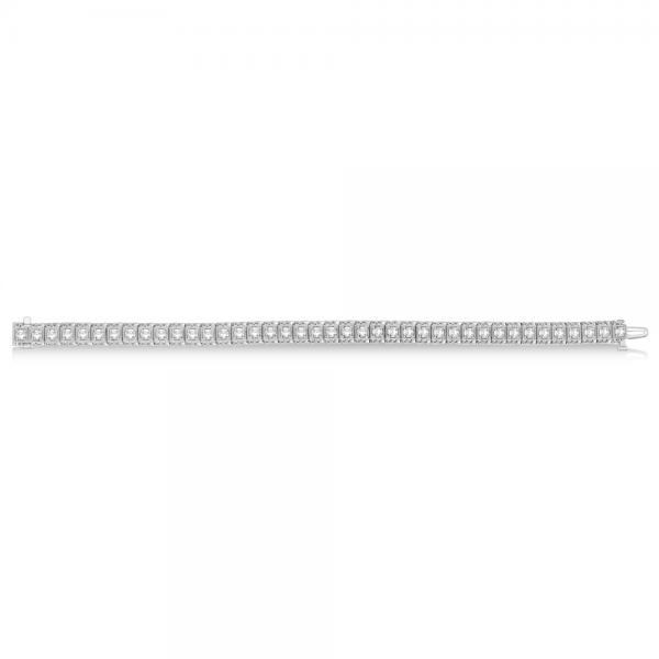 Eternity Diamond Tennis Bracelet Vintage Style 14k White Gold (4.25ct)