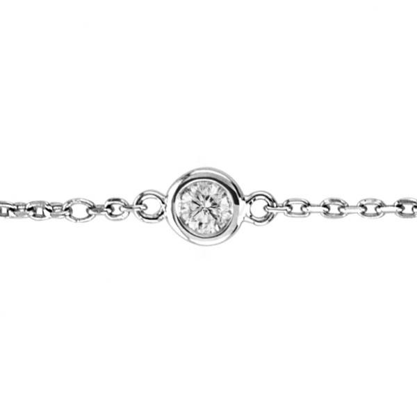 Lab Grown Diamond Ankle Bracelet Bezel Set 14K White Gold (0.25ct)