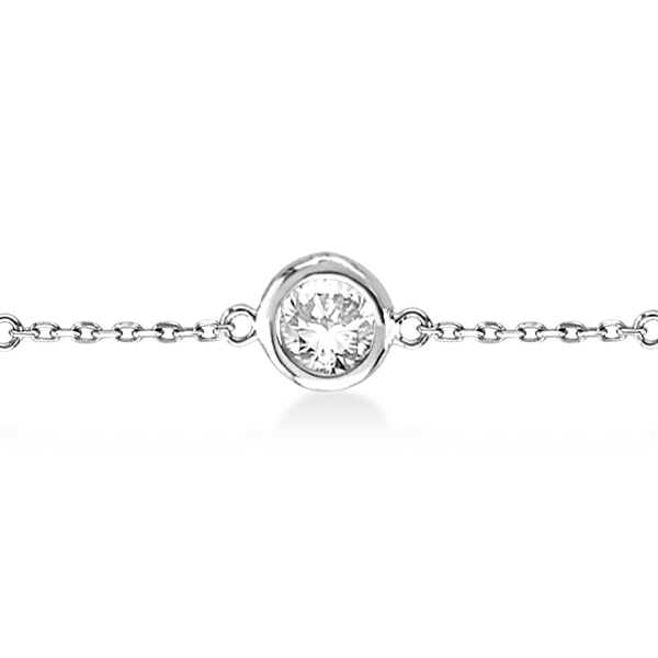Diamond Station Bracelet Bezel-Set 14K White Gold (2.10ct)