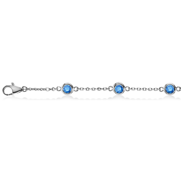 Fancy Blue Diamond Ankle Bracelet 14K White Gold (1.00ct)