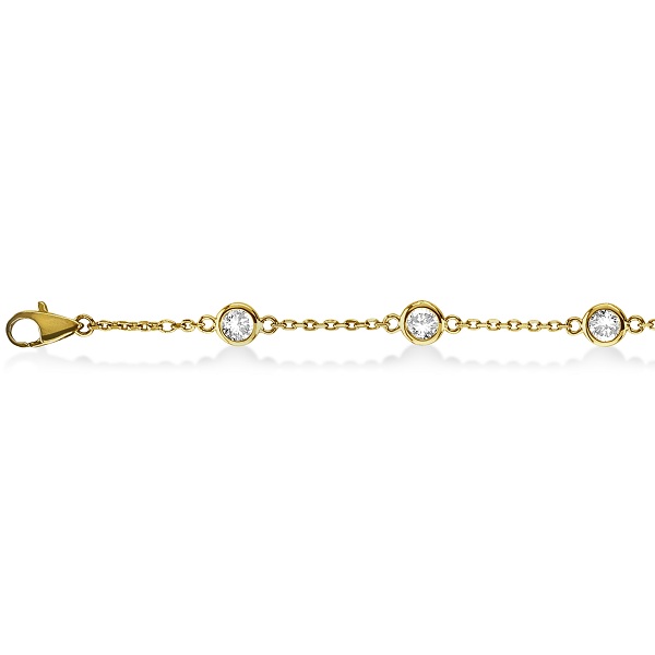 Diamond Station Bracelet Bezel-Set 14K Yellow Gold (0.25ct)