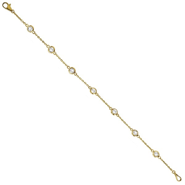 Lab Grown Diamond Station Bracelet Bezel-Set 14K Yellow Gold (0.37ct)