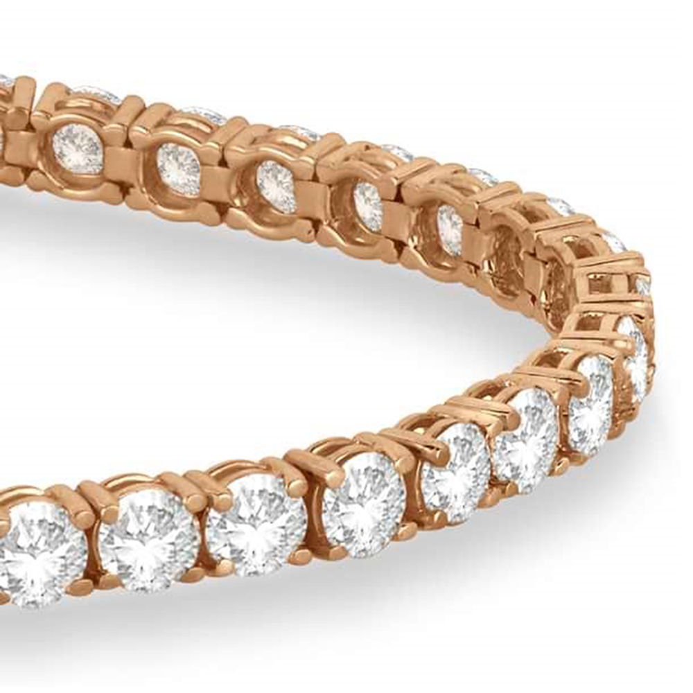 Lab Grown Diamond & Emerald Eternity Tennis Bracelet 14K Rose Gold (9.88ct)