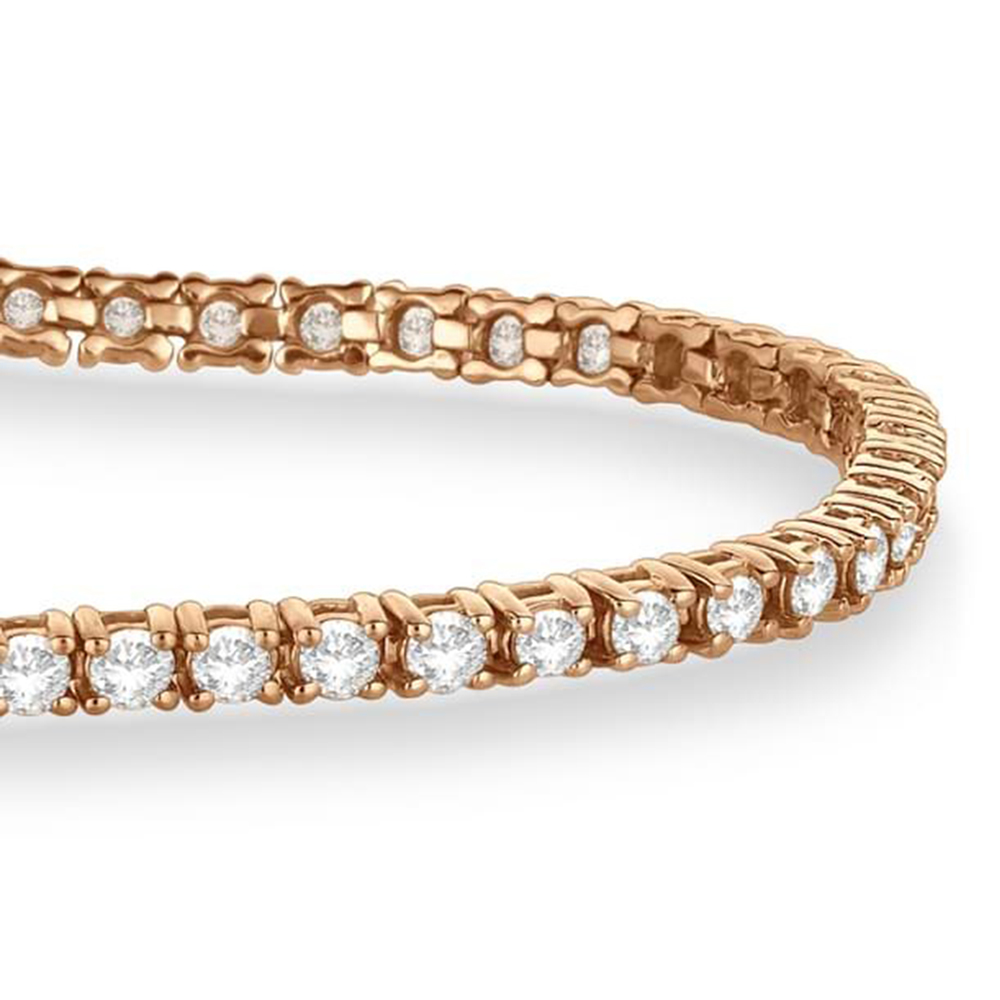 Diamond & Emerald Eternity Tennis Bracelet 14K Rose Gold (3.04ct)