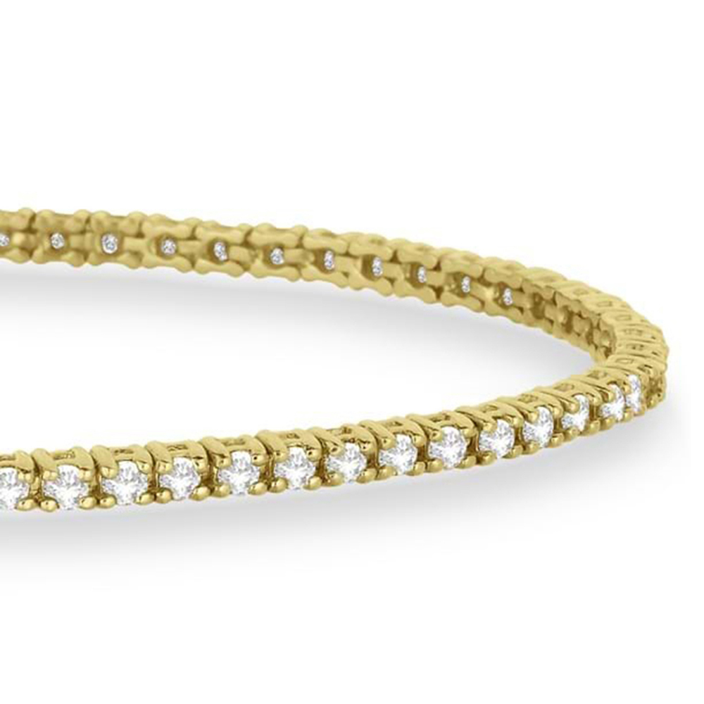 Diamond & Blue Sapphire Eternity Tennis Bracelet 14K Yellow Gold (0.97ct)
