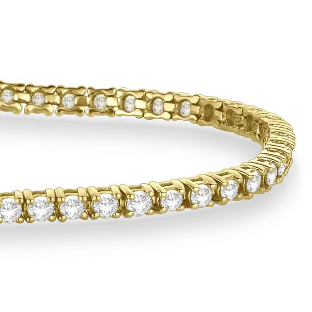 Lab Grown Diamond & Blue Sapphire Eternity Tennis Bracelet 14K Yellow Gold (4.29ct)