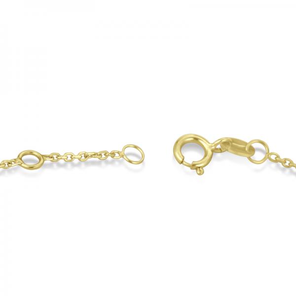 Diamond Accented Sideways Cross Bracelet in 14k Yellow Gold (0.10cts)