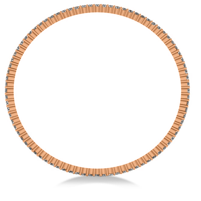 Stackable Diamond Bangle Eternity Bracelet 14k Rose Gold (4.20ct)