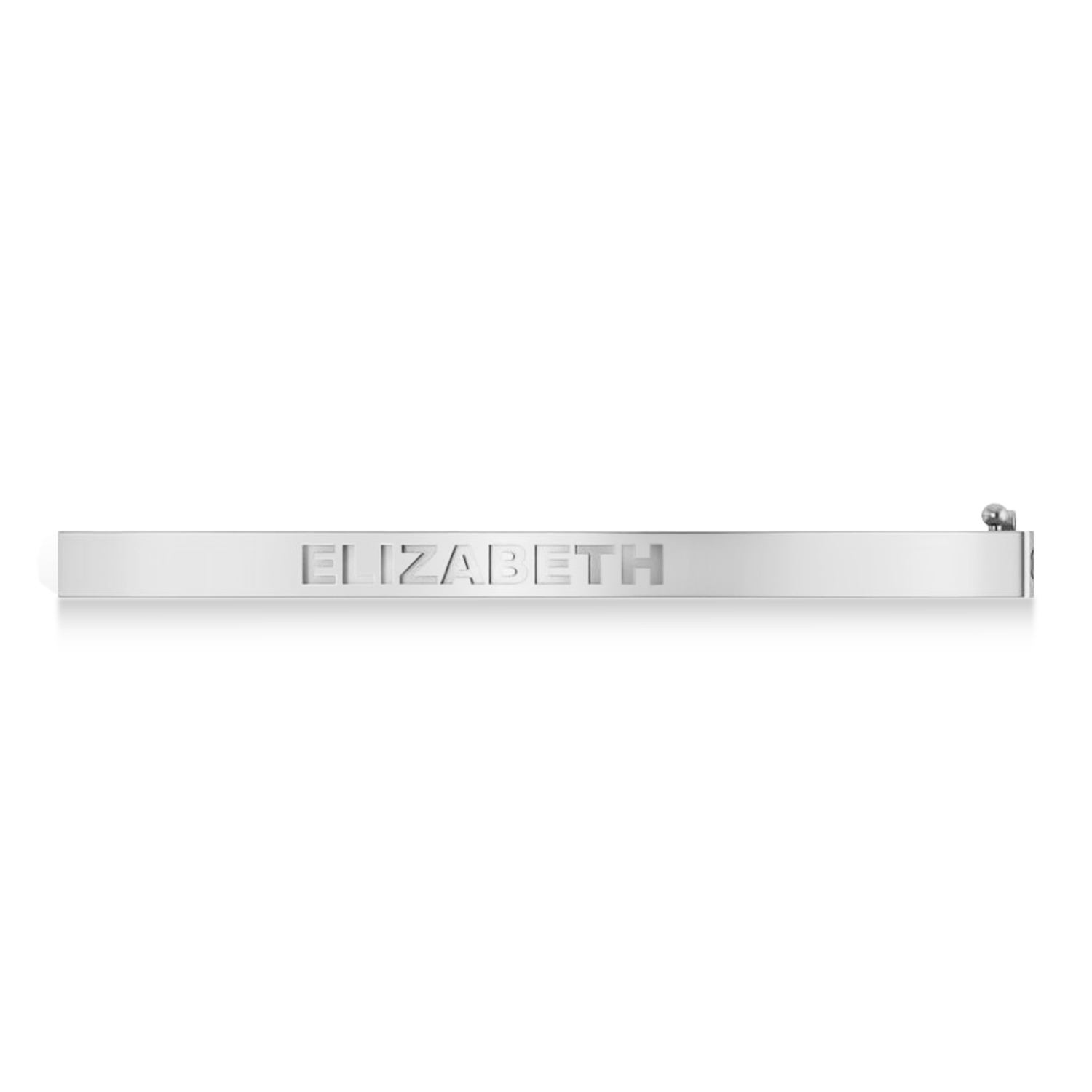 Personalized Engraved Name Bangle Bracelet 14k White Gold