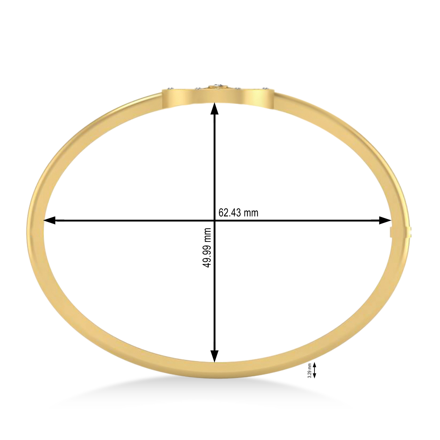 Diamond Compass Bangle Bracelet 14k Yellow Gold (0.19ct)