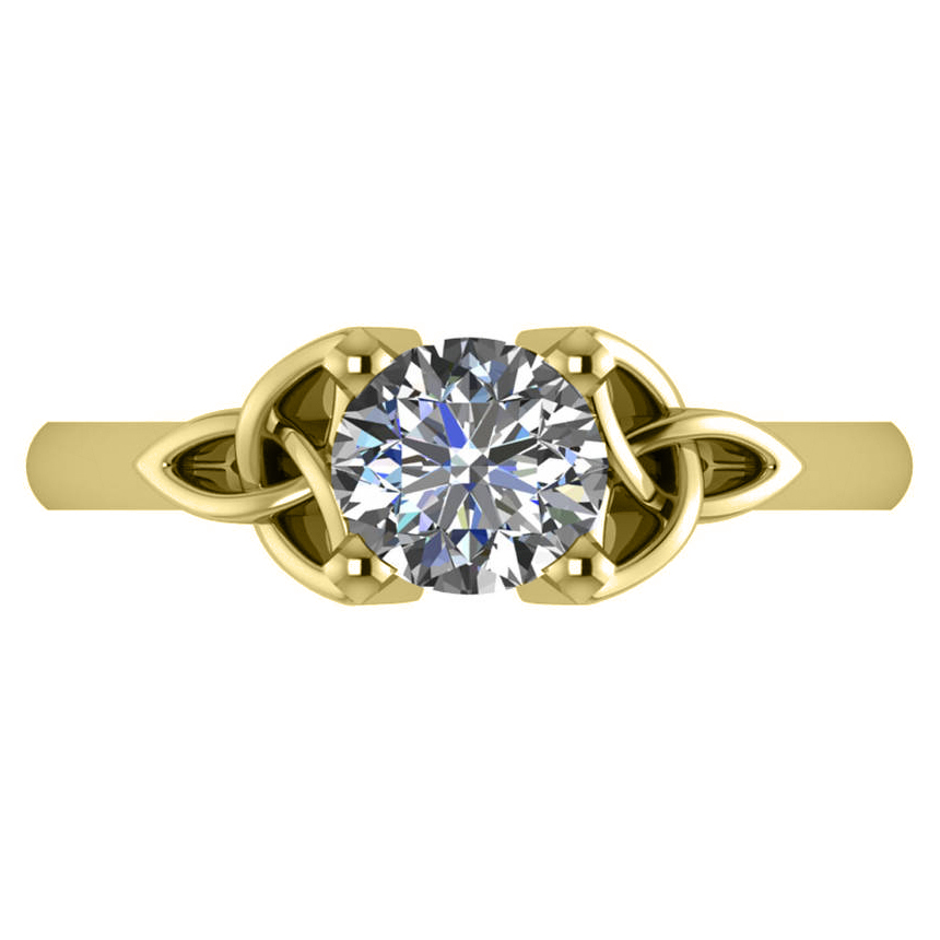 Celtic Love Knot Solitaire Engagement Ring Setting 14k Yellow Gold
