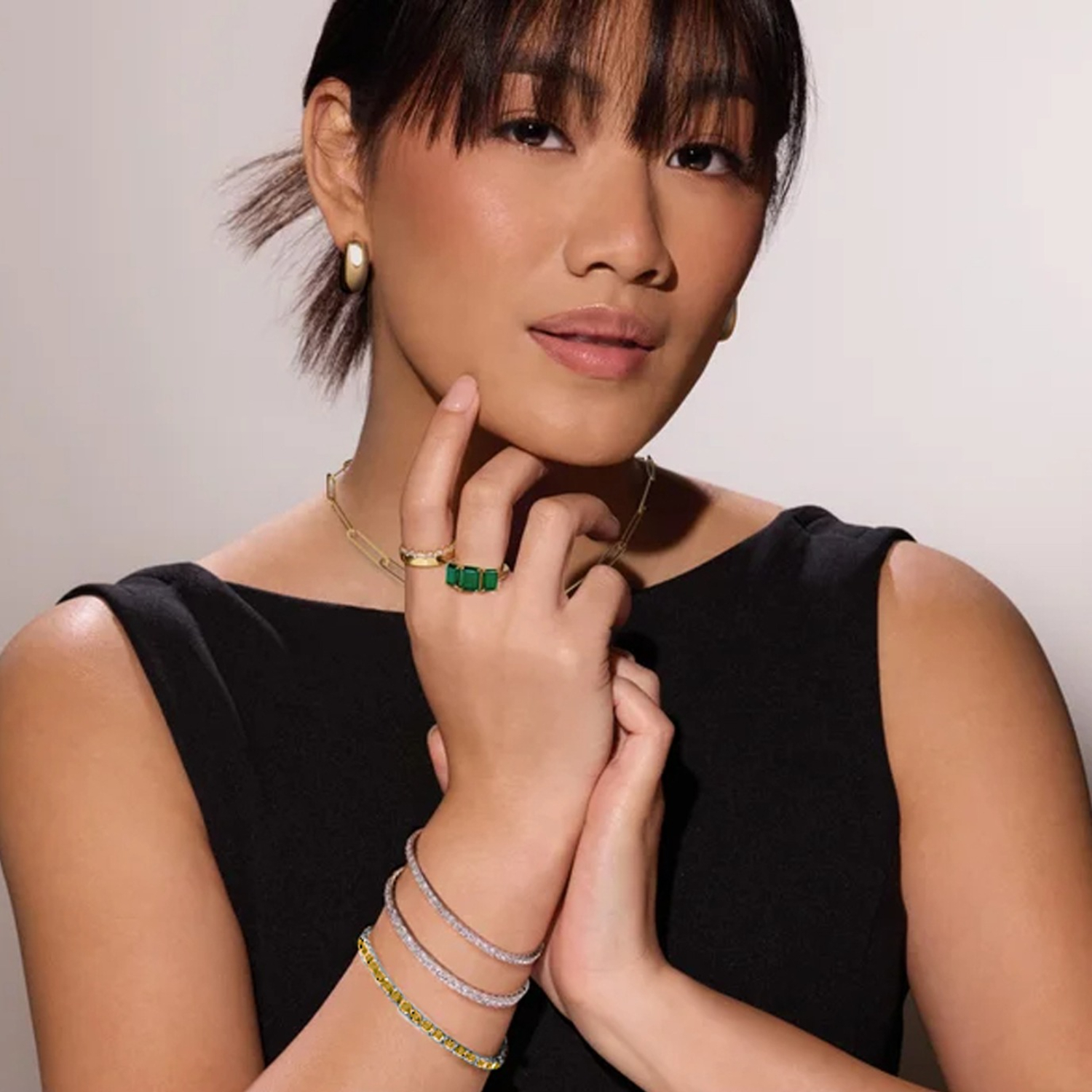 Emerald Cut Citrine Tennis Bracelet 14K White Gold (8.58ct)