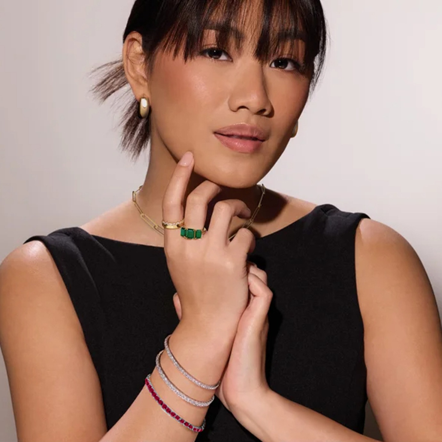 Emerald Cut Lab Grown Ruby Tennis Bracelet 14K White Gold (8.58ct)