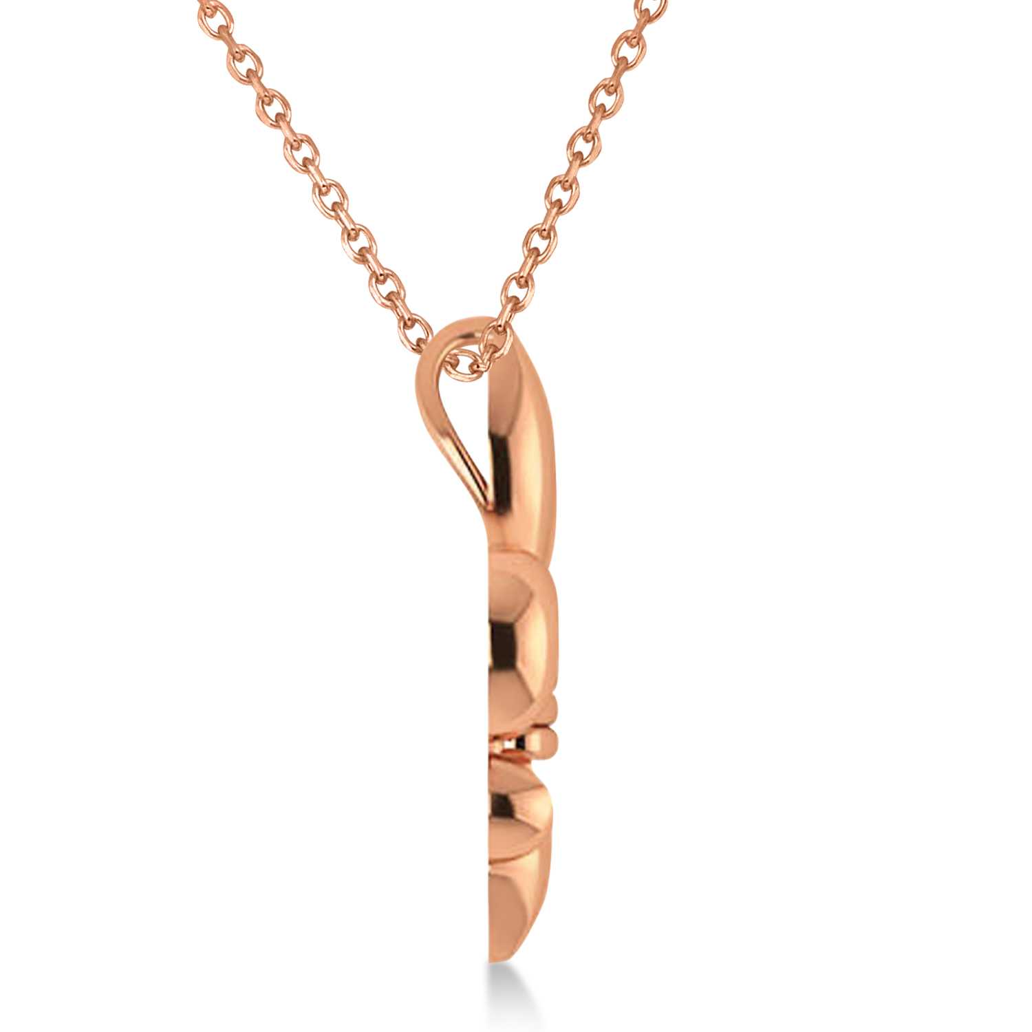 Fleur De Lis Pendant Necklace 14k Rose Gold