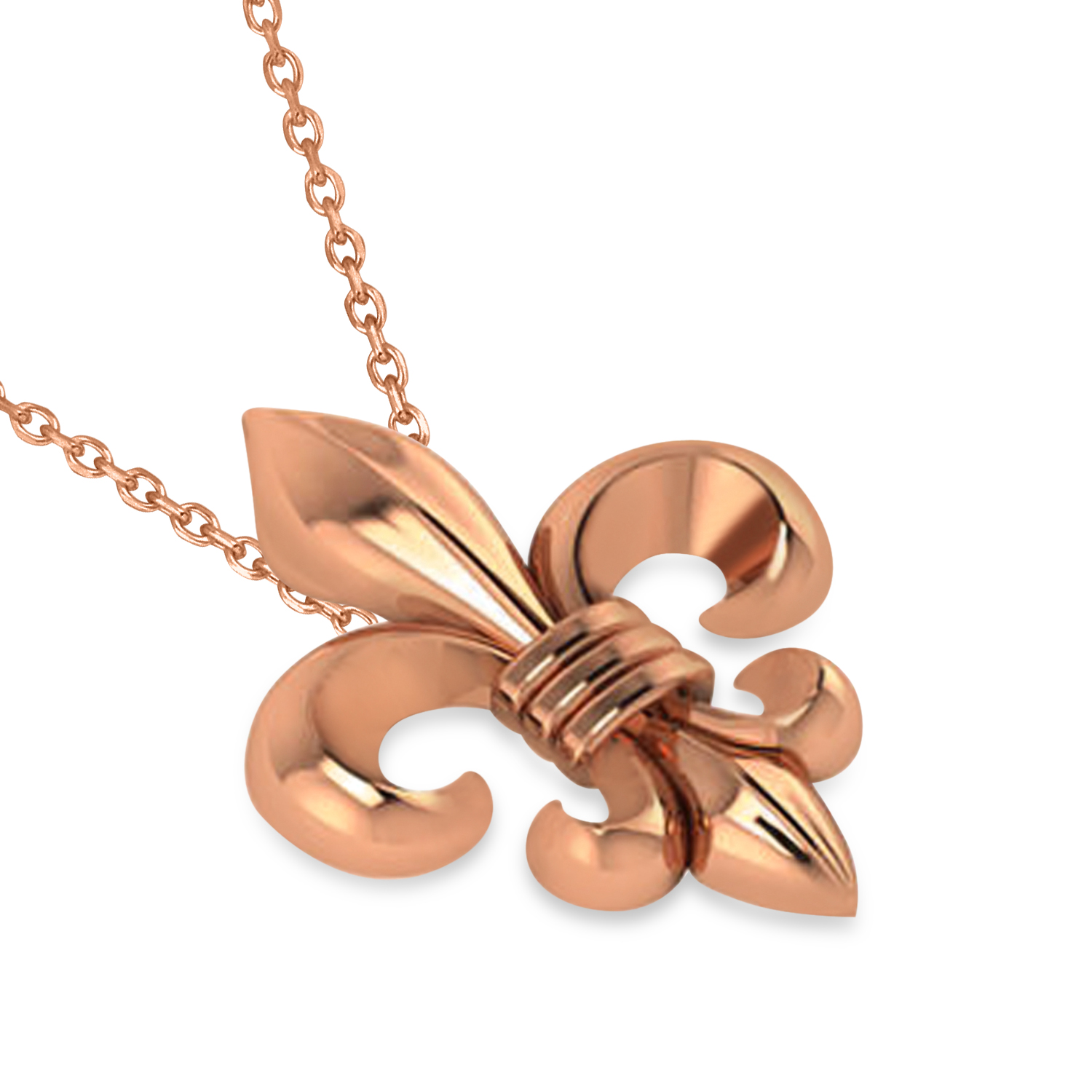 Fleur De Lis Pendant Necklace 14k Rose Gold