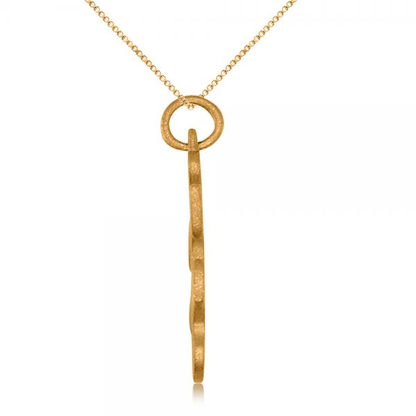 Puzzle Piece Pendant Necklace in Textured 14k Yellow Gold