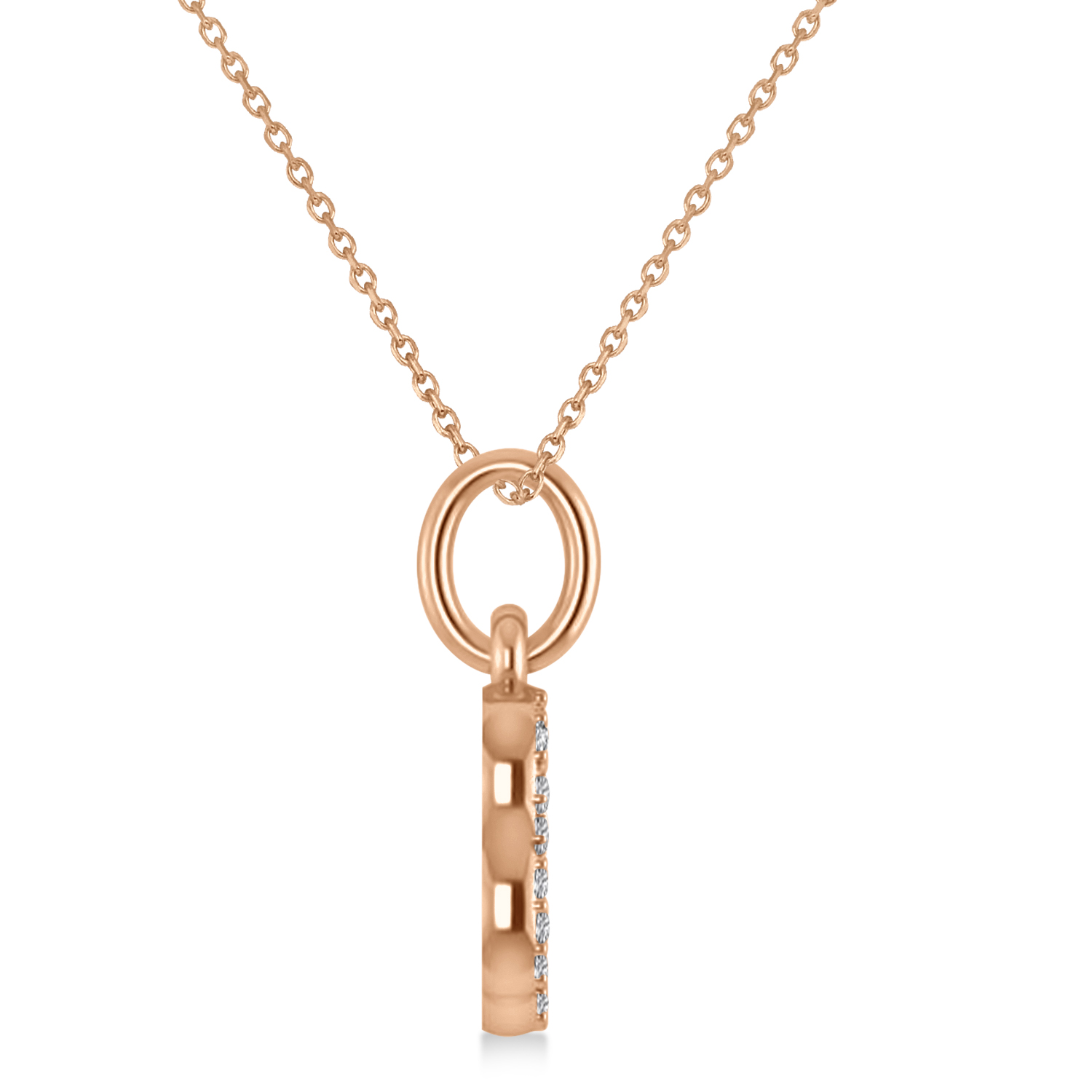 Aries Zodiac Diamond Pendant Necklace 14k Rose Gold (0.12ct)