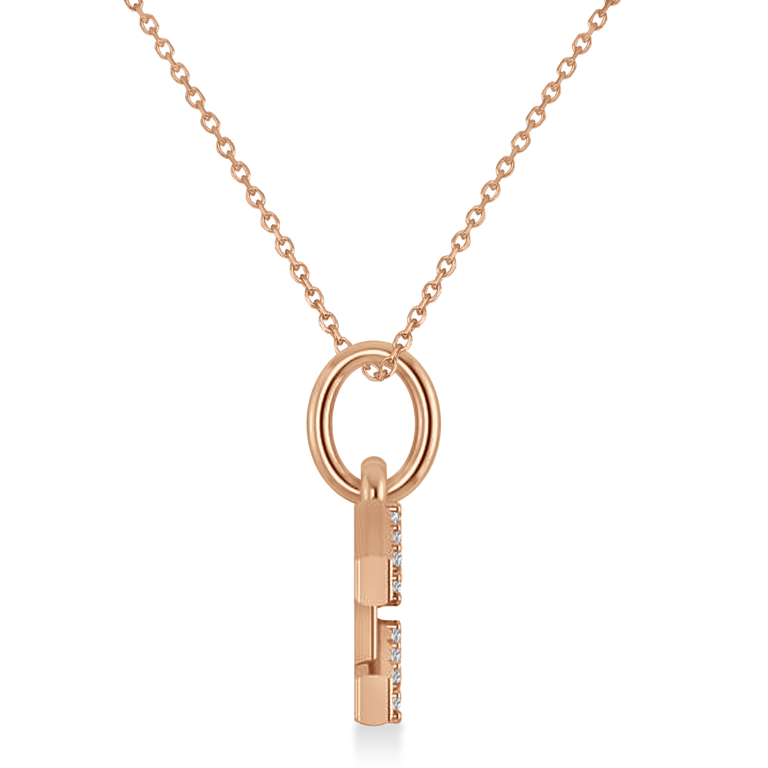 Aquarius Zodiac Diamond Pendant Necklace 14k Rose Gold (0.15ct)
